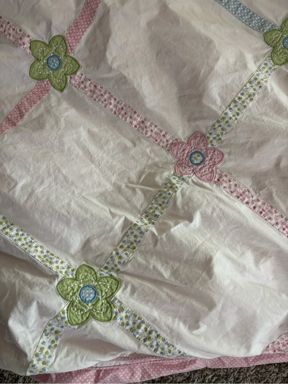Pottery Barn Kids Lindsey Lattice duvet cover twin bedding organic cotton